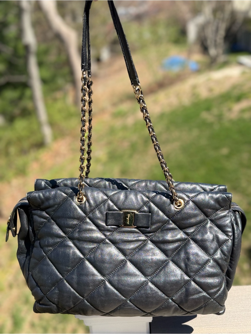 Ferragamo - 2014 Large Quilted Nappa Leather Vara Tote Bag